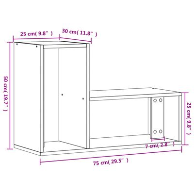 vidaXL Muebles de TV 2 uds madera ingeniería roble Sonoma 75x30x50 cm