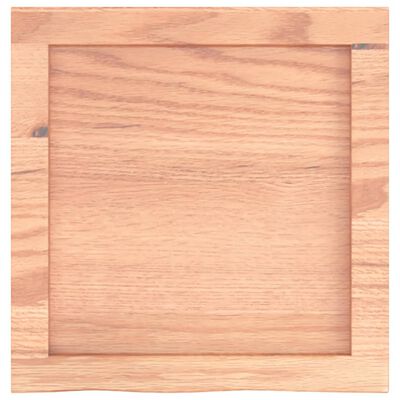 vidaXL Encimera baño madera maciza tratada marrón claro 40x40x(2-4) cm