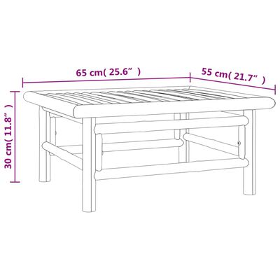 vidaXL Set de muebles de jardín 7 piezas bambú y cojines gris taupe