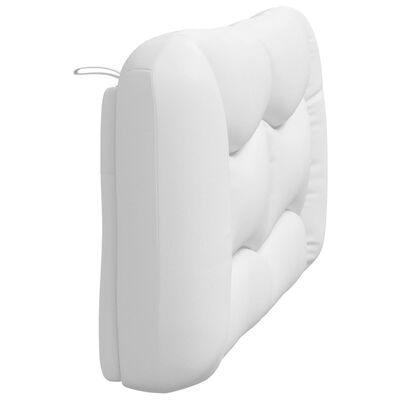 vidaXL Cabecero de cama acolchado cuero sintético blanco 120 cm