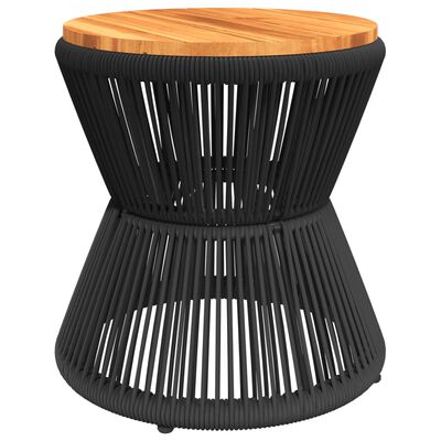 vidaXL Mesa de centro base de alambre madera acacia negro Ø 45x44 cm