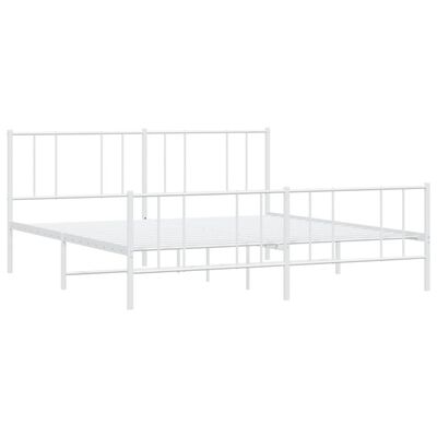 vidaXL Estructura cama sin colchón con estribo metal blanco 193x203 cm