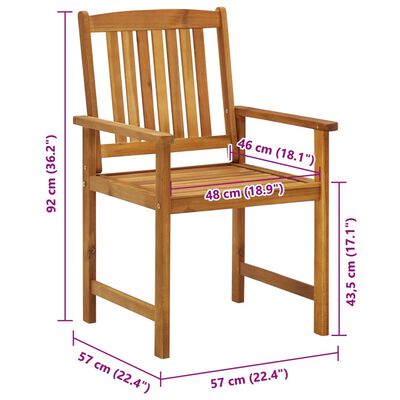 vidaXL Sillas de jardín 4 unidades madera maciza de acacia