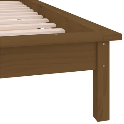 vidaXL Estructura de cama con LED madera maciza marrón miel 100x200 cm