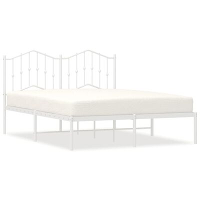 vidaXL Estructura cama sin colchón con cabecero metal blanco 150x200cm