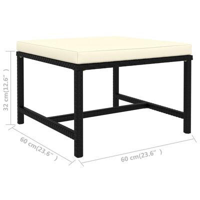 vidaXL Set de muebles de jardín 7 pzas y cojines ratán sintético negro