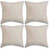 vidaXL Fundas de cojín 4 uds 40x40cm poliéster gamuza beige