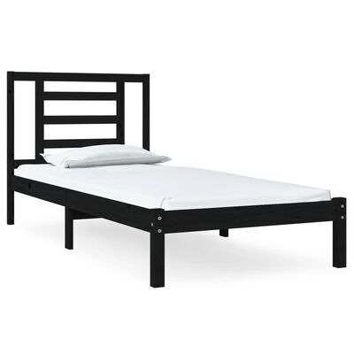 vidaXL Estructura de cama madera maciza de pino negra 100x200 cm