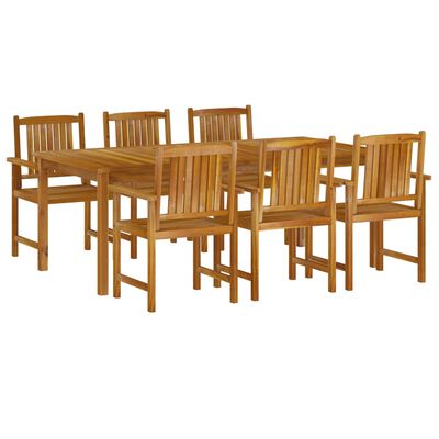 vidaXL Juego de comedor de jardín 7 piezas madera maciza de acacia