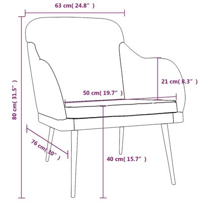 vidaXL Sillón de terciopelo negro 63x76x80 cm