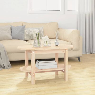 vidaXL Mesa de centro de madera maciza de pino 80x45x45 cm