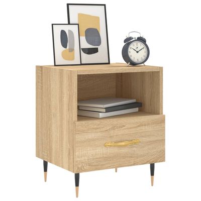 vidaXL Mesita noche 2 uds madera ingeniería roble Sonoma 40x35x47,5 cm