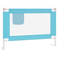 vidaXL Barandilla de seguridad cama de niño tela azul 90x25 cm