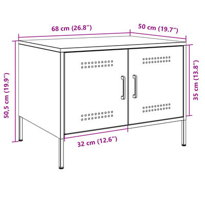 vidaXL Mesa de centro acero rosa 68x50x50,5 cm