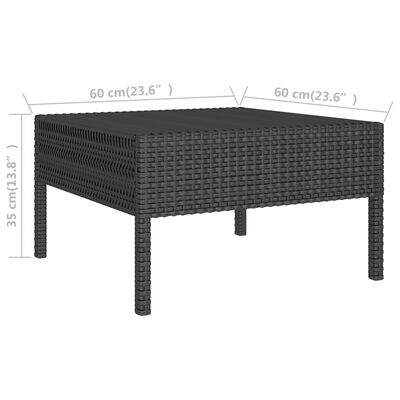 vidaXL Set de muebles de jardín 8 pzas y cojines ratán sintético negro