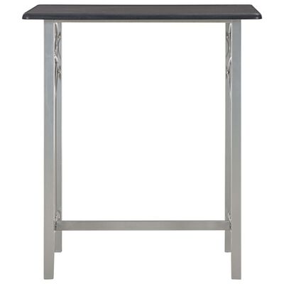 vidaXL Set mesa y sillas altas de cocina 3 piezas madera y acero negro