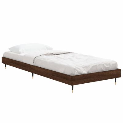 vidaXL Estructura de cama sin colchón madera marrón roble 75x190 cm