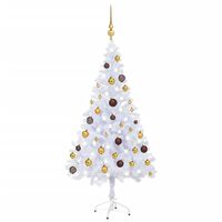 vidaXL Árbol de Navidad artificial con luces y bolas 230 ramas 120 cm