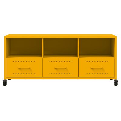 vidaXL Mueble de TV de acero amarillo mostaza 100,5x39x43,5 cm