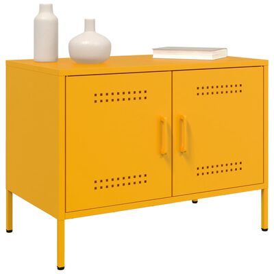 vidaXL Mueble de TV de acero amarillo mostaza 68x39x50,5 cm