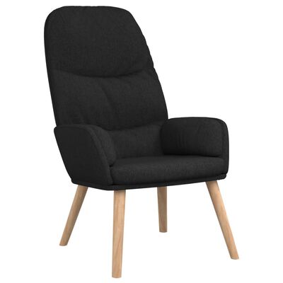 vidaXL Sillón de relax con reposapiés tela negro