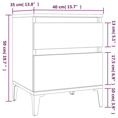 vidaXL Mesita de noche roble Sonoma 40x35x50 cm