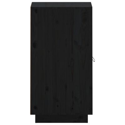 vidaXL Aparador de madera maciza de pino negro 34x40x75 cm