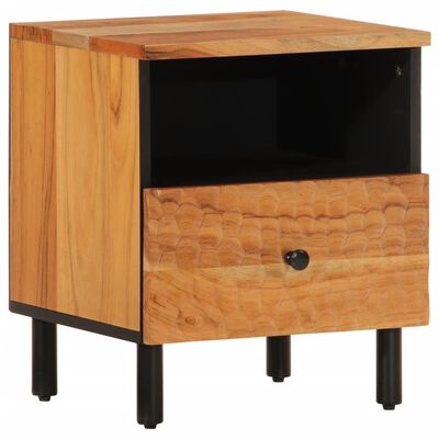 vidaXL Mesita de noche de madera maciza de acacia 40x33x46 cm