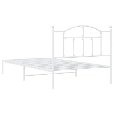 vidaXL Estructura de cama de metal con cabecero blanco 100x200 cm