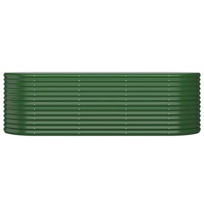 vidaXL Jardinera arriate acero recubrimiento polvo verde 224x80x68 cm