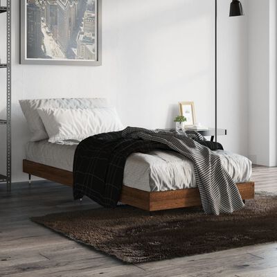 vidaXL Estructura de cama sin colchón madera marrón roble 75x190 cm