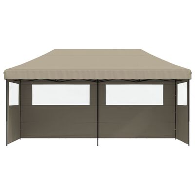 vidaXL Tienda de fiesta plegable Pop-Up con 3 paredes laterales taupe