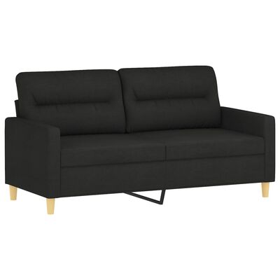 vidaXL Sofá de 2 plazas de tela negro 140 cm