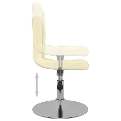 vidaXL Sillas de comedor giratorias 4 unidades tela crema