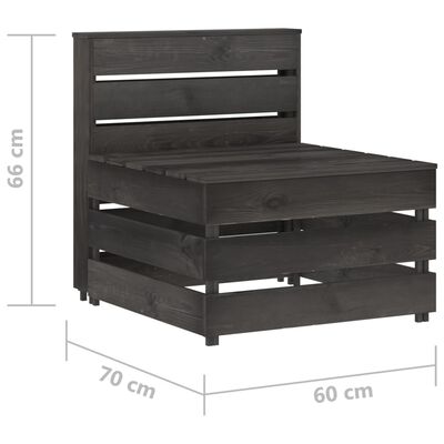 vidaXL Set de muebles de jardín 12 pzas madera de pino impregnada gris