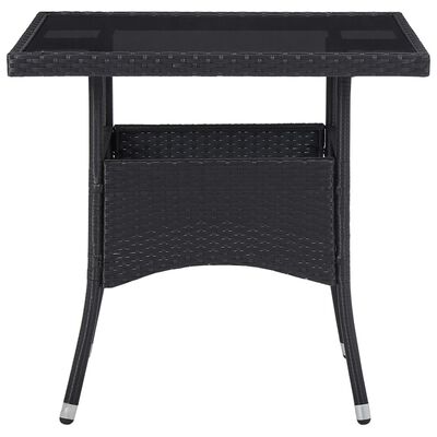 vidaXL Set comedor jardín 5 pzas ratán sintético vidrio templado negro