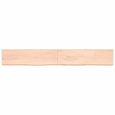 vidaXL Estante de pared madera maciza roble sin tratar 220x30x(2-4) cm