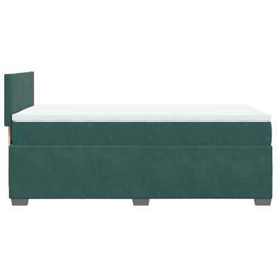 vidaXL Cama box spring con colchón terciopelo verde oscuro 80x200 cm