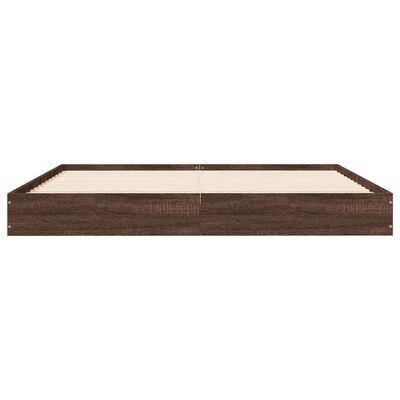 vidaXL Estructura de cama sin colchón madera marrón roble 150x200 cm