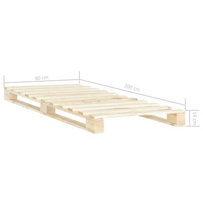 vidaXL Estructura cama palets sin colchón madera maciza pino 90x200 cm