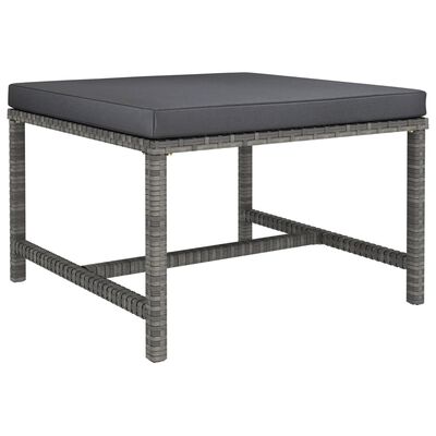 vidaXL Set de muebles de jardín 5 pzas y cojines ratán sintético gris