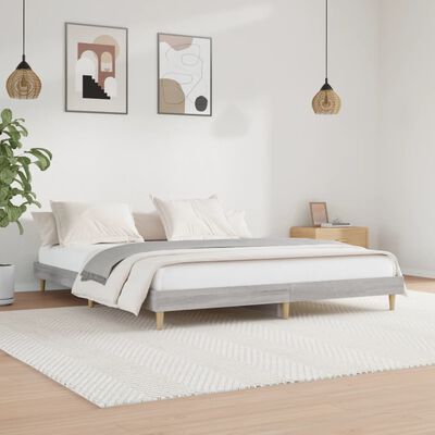 vidaXL Estructura de cama madera de ingeniería gris Sonoma 160x200 cm