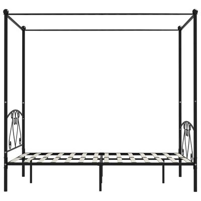 vidaXL Estructura cama con dosel sin colchón metal negro 160x200 cm