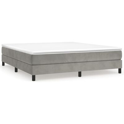 vidaXL Cama box spring con colchón terciopelo gris claro 160x200 cm