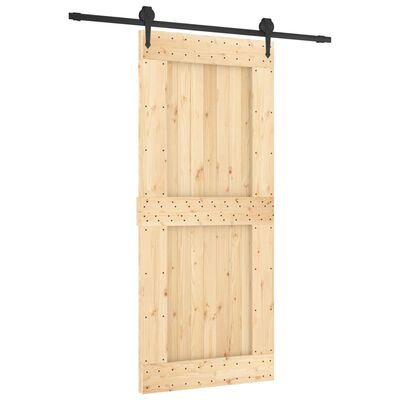 vidaXL Puerta corredera con herrajes madera maciza de pino 90x210 cm