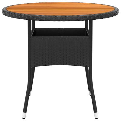 vidaXL Juego de comedor para jardín 3 piezas ratán sintético negro