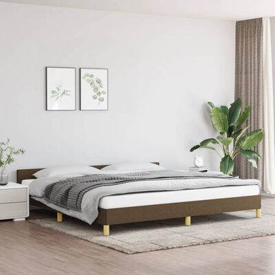 vidaXL Cama sin colchón tela marrón oscuro 200x200 cm