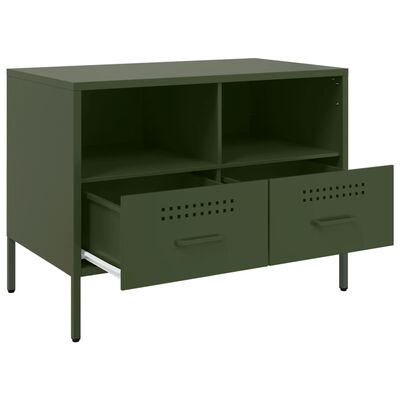 vidaXL Mueble para TV acero verde oliva 68x39x50,5 cm