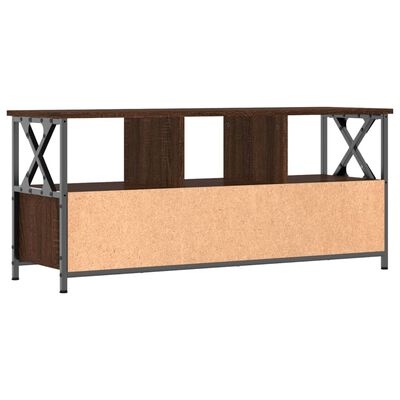 vidaXL Mueble TV hierro madera contrachapada roble marrón 102x33x45 cm