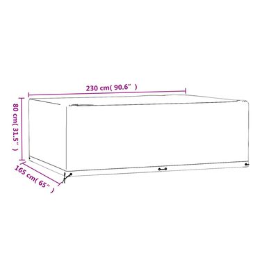 vidaXL Fundas muebles jardín 2 uds 12 ojales rectangular 230x165x80 cm